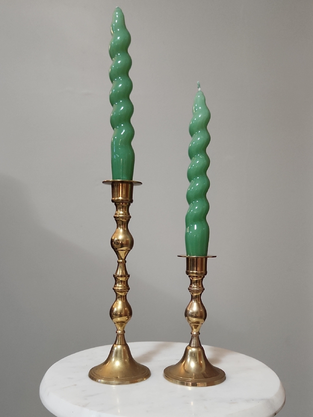 Set Of Vintage Brass Beehive Style Candlestick Holders
